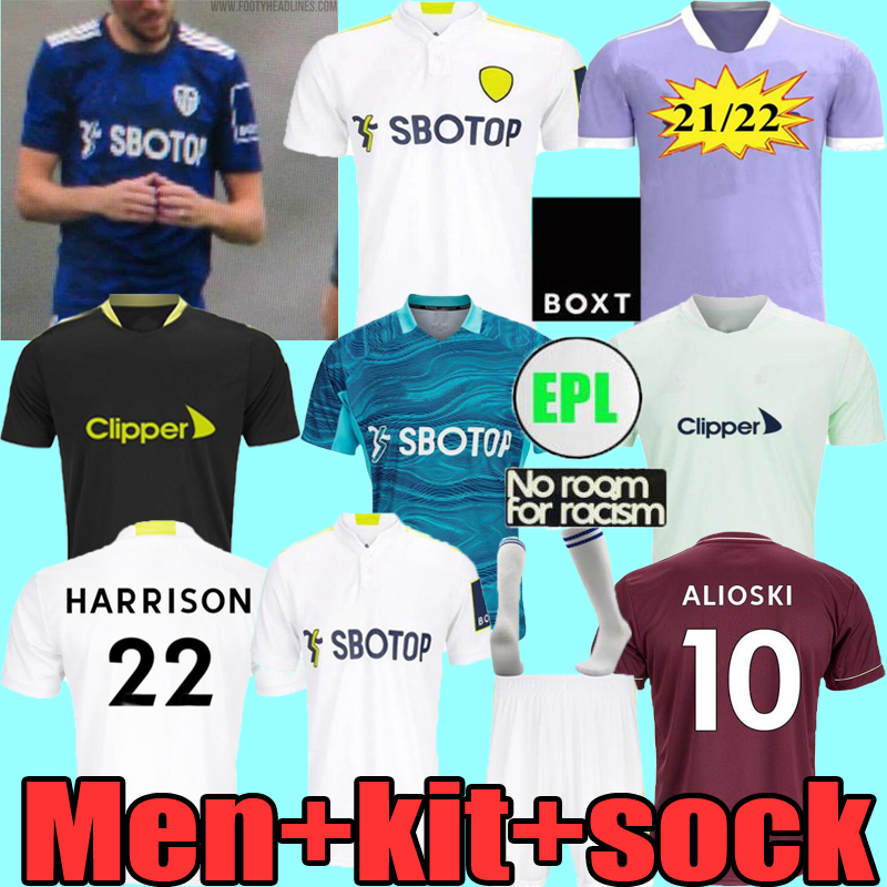 

Men tops 21  Leeds soccer jerseys United 2021 2022 HARRISON HERNANDEZ COSTA BAMFORD ALIOSKI CLARKE home away Adult  kit football shirt uniforms set, 2021 training