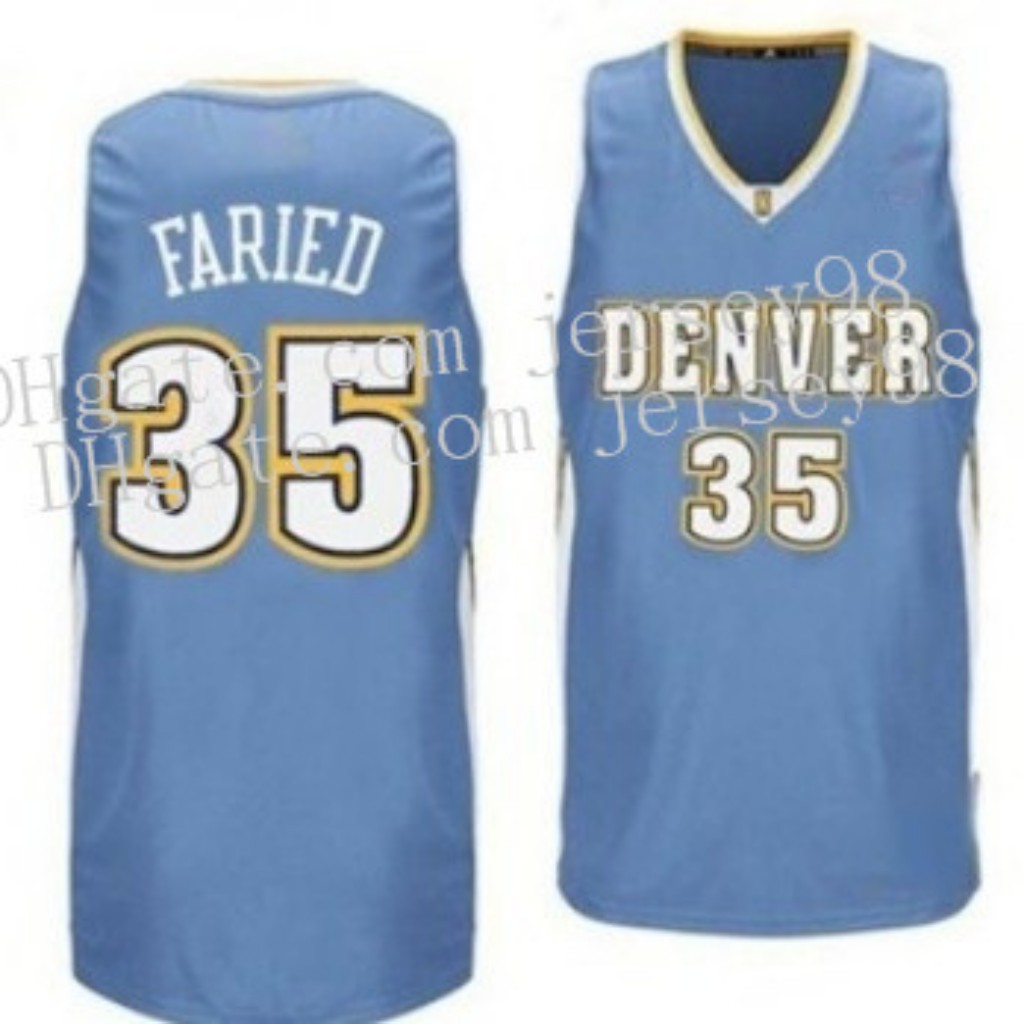 

Denver Nuggets Men #35 Kenneth Faried men retro Jersey, Black