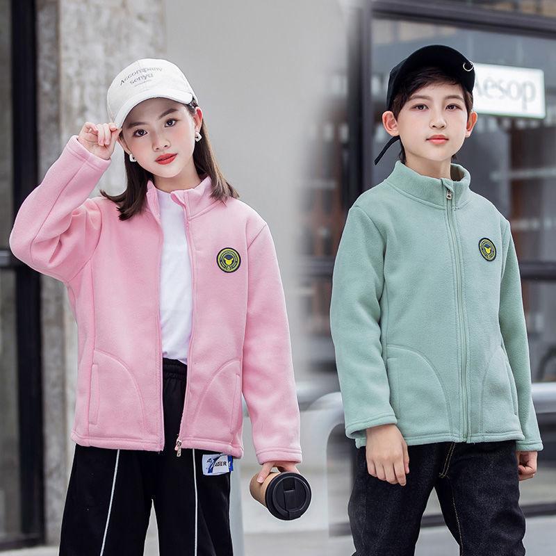 

Jackets Kids' Overcoat Autumn And Winter Medium Large Children Warm Hoodie Boys Girls Plus Thickened Spring Coat, Blue;gray