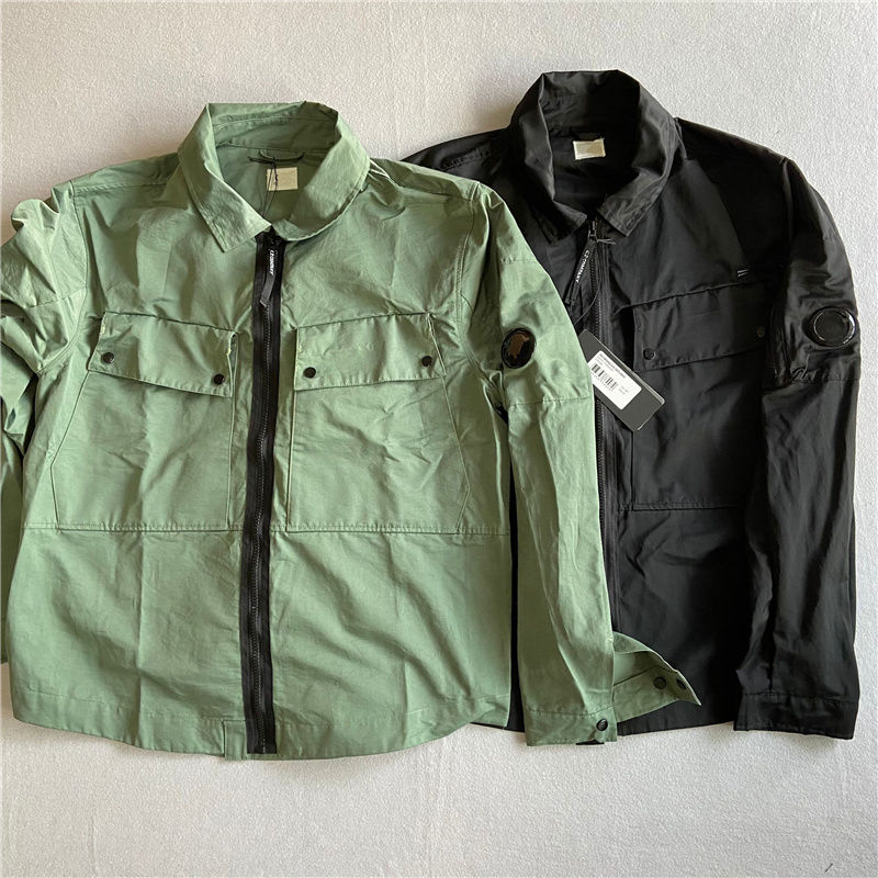 

Mens Jacket Coat British Men Loose Shirt Jackets Garment Dyed Utility Overshirt Spring Autumn Male Cardigan Lapel Outerwear Clot, Army green
