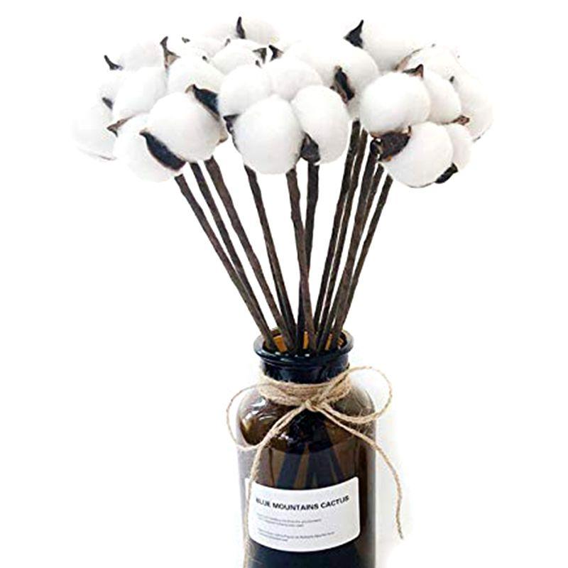 

Decorative Flowers & Wreaths 10 Pack Artificial Cotton Boll Wire Iron Stem DIY Flower Arrangement Props Home Wedding El Party Decor Approx 1, As shown