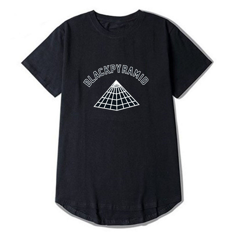 

Fashion Short Sleeve T-shirt Fashion Men's and Women's Casual Long Black Pyramid Top