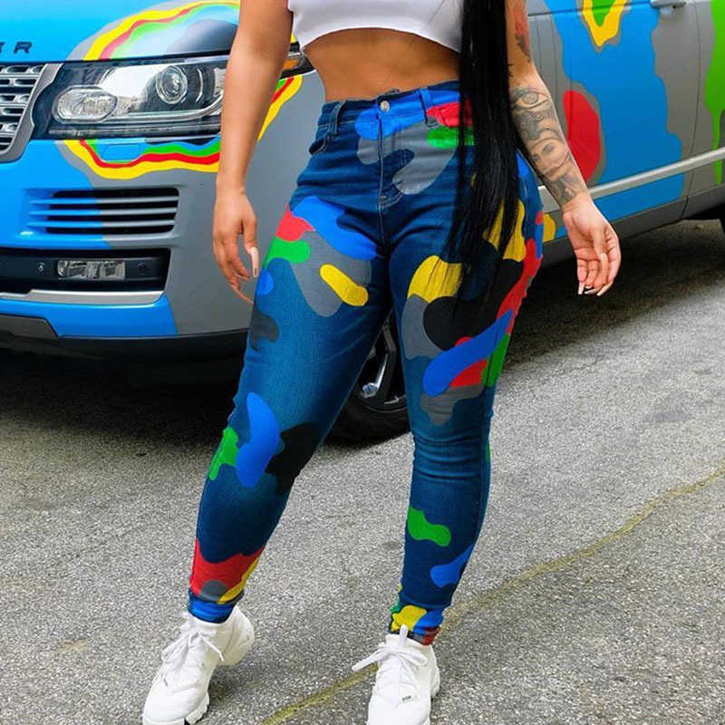 

women's pants & capris pant camouflage print high waist women elastic summer slim sweatpants joggers leggings trousers bodycon pencil y, Black;white