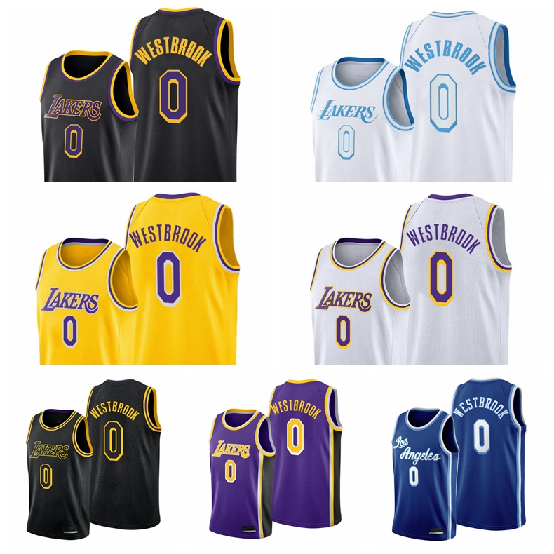 

Russell Westbrook 0 2021 Trade Los AngelesLakersMen Gold Edition City Basketball Jersey S-3XL