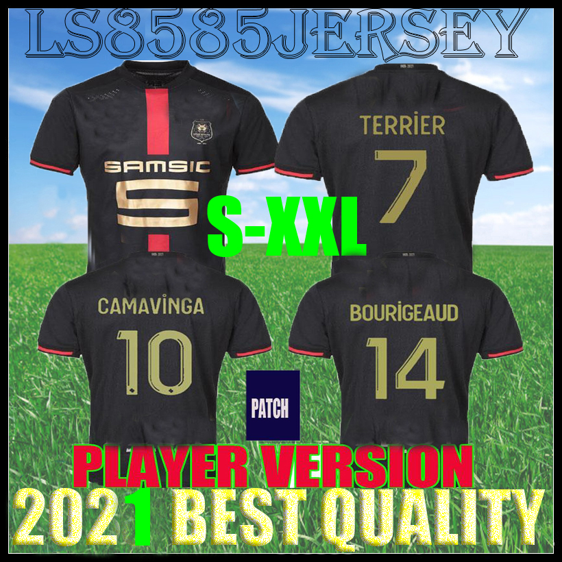

kids kit Rennes 120th Anniversary soccer Jerseys 20 21 Rennais fc Doku BOURIGEAUD Guirassy 2021 special maillots de foot top quality player version football shirts, Red