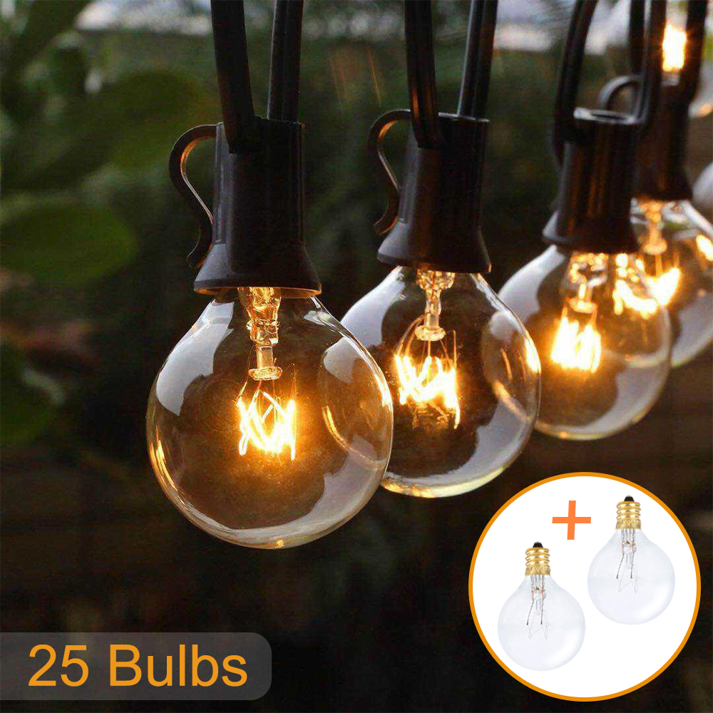 

50FT 25FT Patio string ight fairy ight G40 Gobe Festoon bub outdoor/indoor ight for party garden garand wedding Decoration