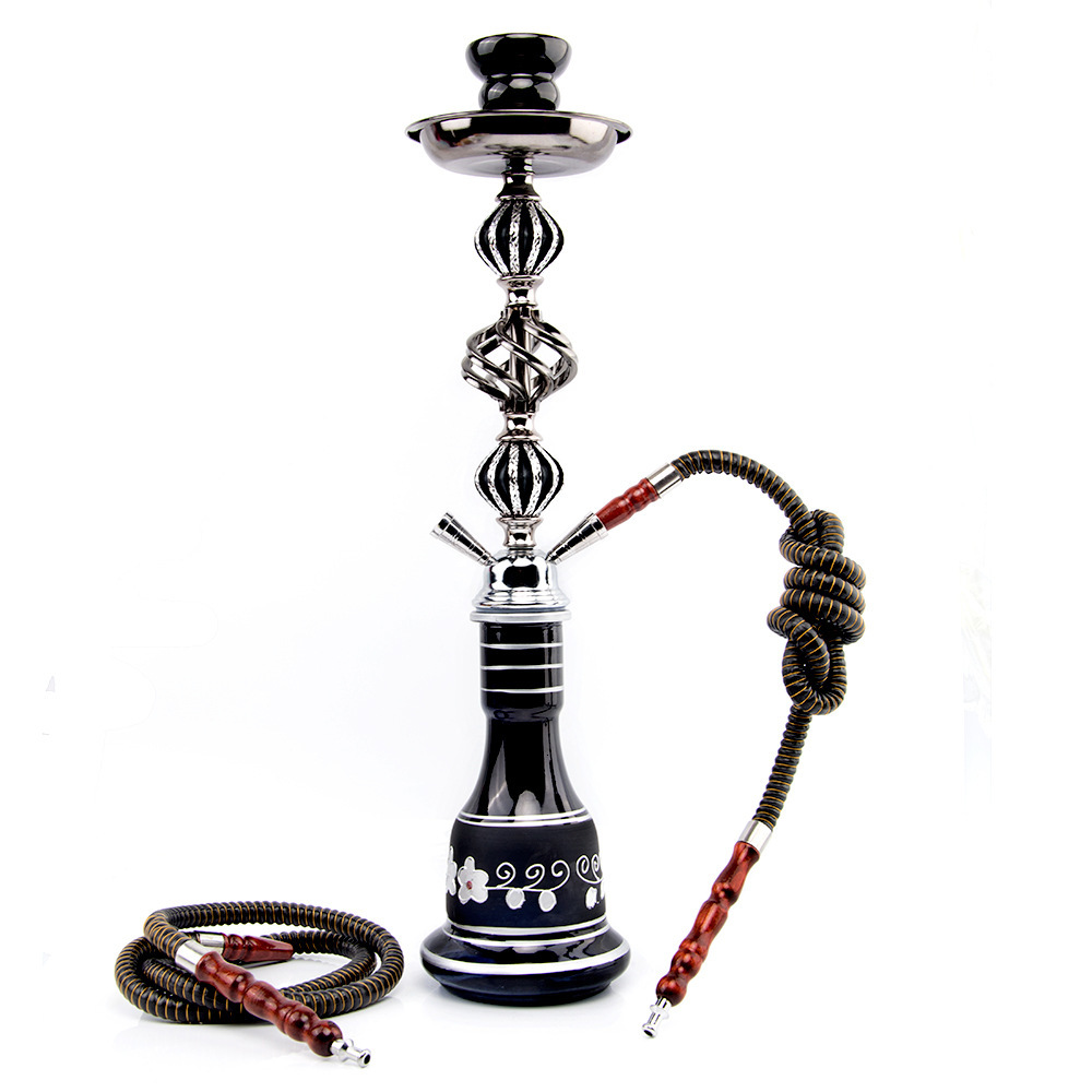 

Hookah Arabian Medium Set Acrylic Accessories Hemp Double Tube Black Blue