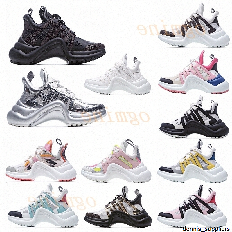 

2021 fashion casual archlight genuine leather dad shoe sneakers shoes mesh black breathable bows platform popular stylis 35-40 o1#