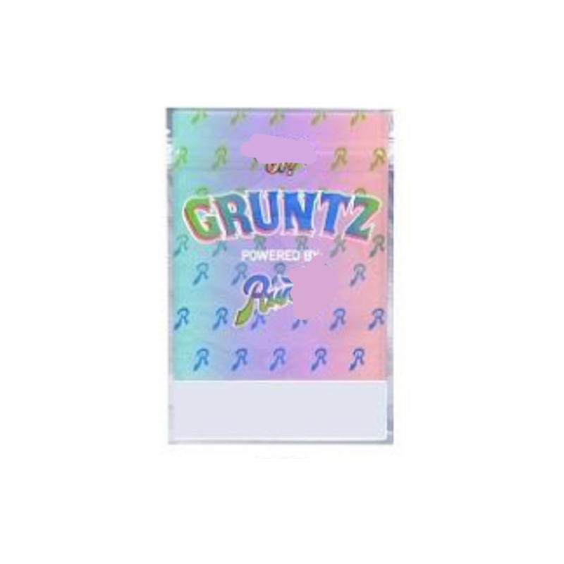 

gruntz bags printed 3.5g white runty mylar smell proof plastic bag pink packaging edible doypack ziplock snack myla cd packing