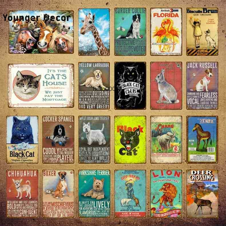 

Animals Florida Dog Cat Lion Zoo Deer Zebra Rabbit Wall Poster Metal Signs Vintage Painting Plaque Pub Bar Home Decor YI-027
