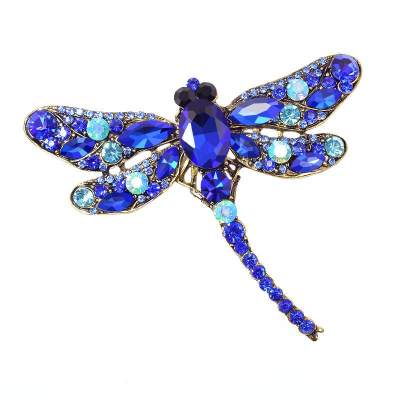 

Pins, Brooches Crystal Dragonfly Brooch Fashion Dress Coat Accessories Cute Jewelry Retro Rhinestone Purple