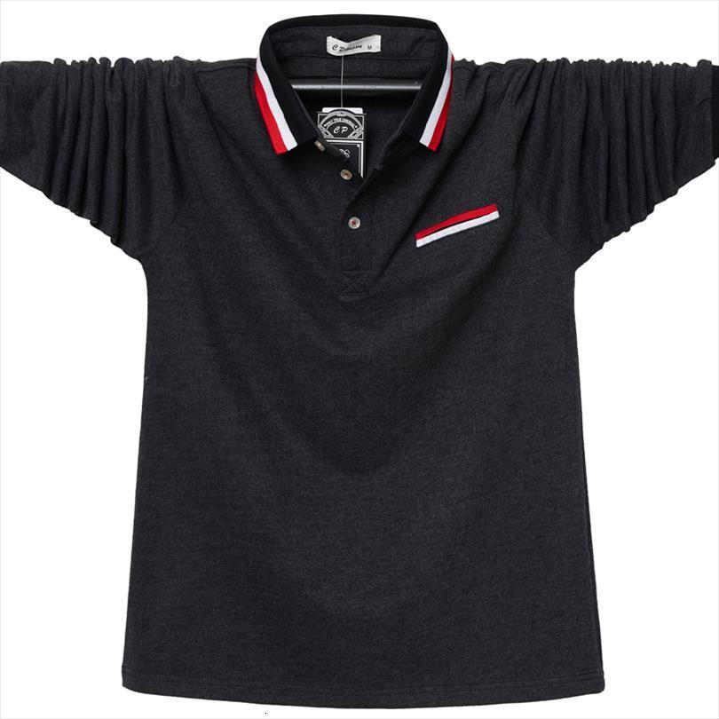 

shirt autumn long sleeve cotton mens polos fashion korea casual stripe large size 6xl shirts tees, White;black