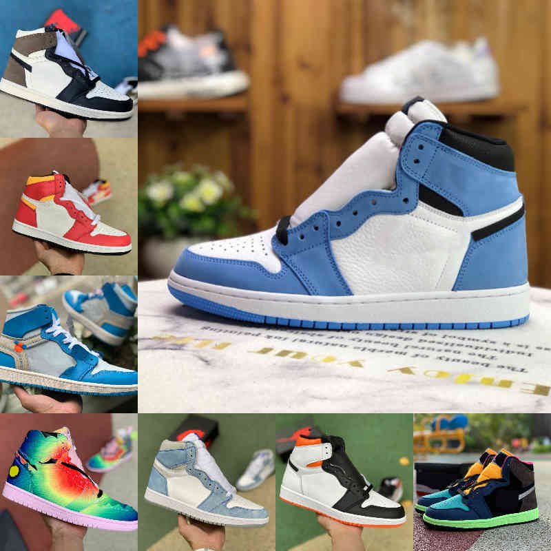 

2021 Men Women 1 1s Basketball Shoes UNIVERSITY BLUE Electro Orange PATINA Hyper Royal Blue JORDÁN UNC Patent White BLACK DARK MOCHA Air Fragment Designer Sports Shoes, Royal toe