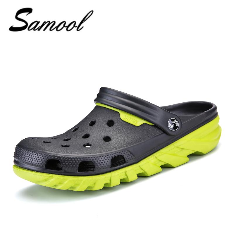 

Sandals Summer Men Water Slippers Beach Breathable Casual Shoes Soft Male Hole Zapatos Hombre 38-46 F2, Black