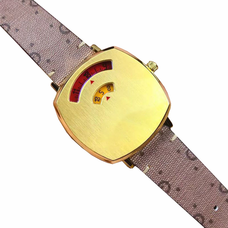 

wristwatch 2021 Womens digital fashion Quartz Watch with Gold-Tone Case Ladies Watches luxury brand brown cartoon Leather strap women pin bu, Slivery;brown