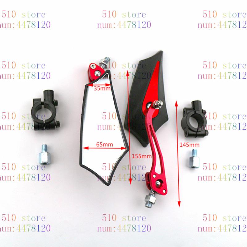 

motorcycle mirrors 1pair red universal 8mm 10mm moto scooter rear side rearview