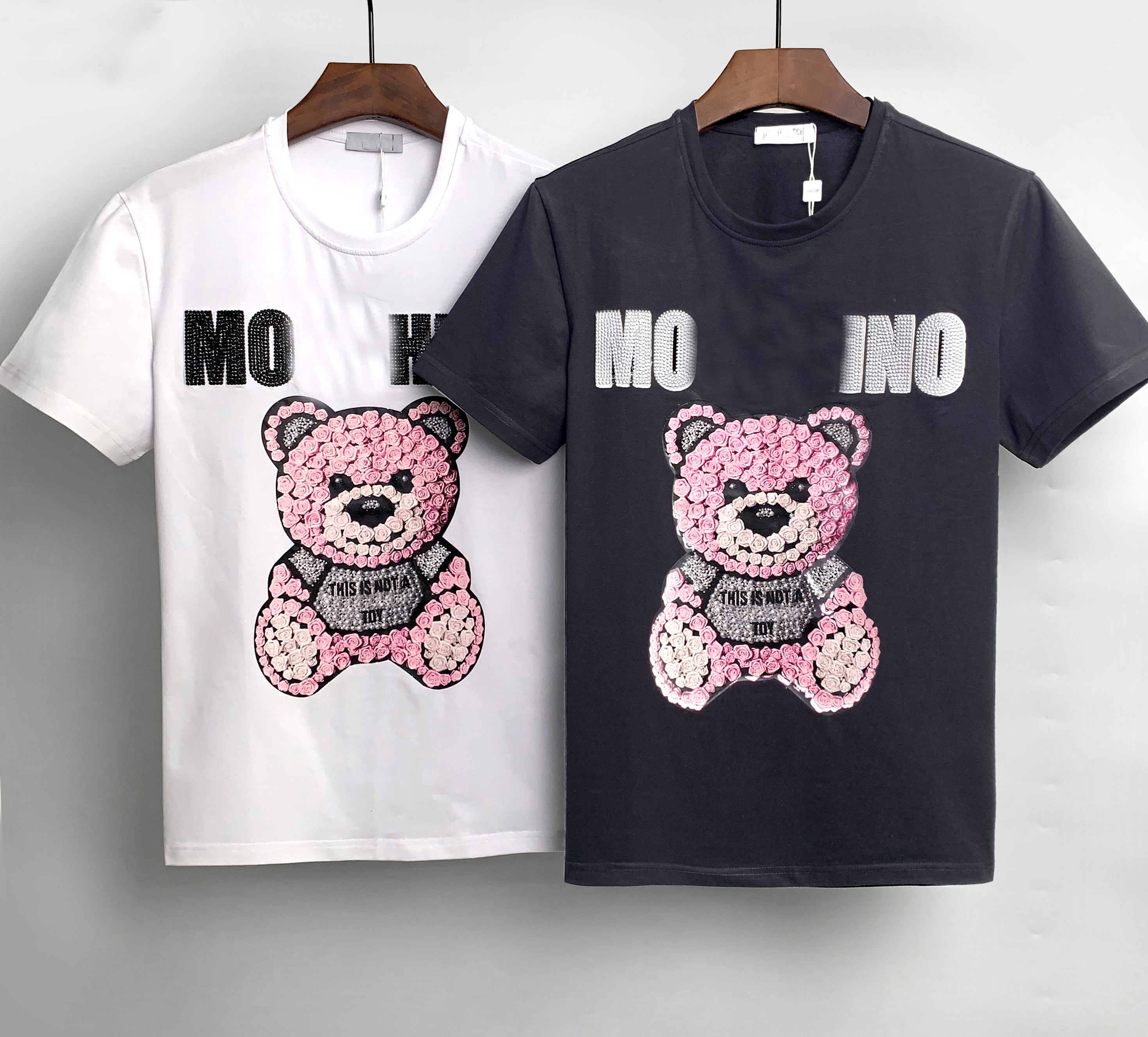 

2022 Men's Clothing Short sleeve Tees Polos Mens T-Shirts Summer simple icon high quality cotton Casual solid color T-shirt Men Fashion, White;black
