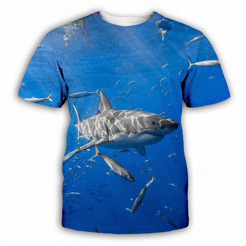 Men's T shirt Shirt 3D Print Graphic Round Neck Party Daily Print Short Sleeve Tops Exaggerated Blue o6sE#