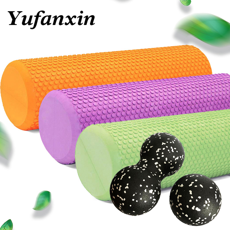 EVA Yoga Foam Roller High density muscle massage roller Pilates Exercises Fitness Gym massage column toolEquipment Brick 45/60cm-image-708415523