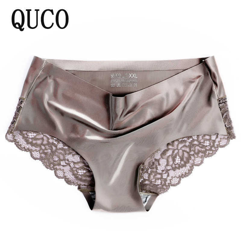

G-Strings Hot selling luxury round light cloth lace sexy women's underwear ice silk traceless underwear briefs, Black