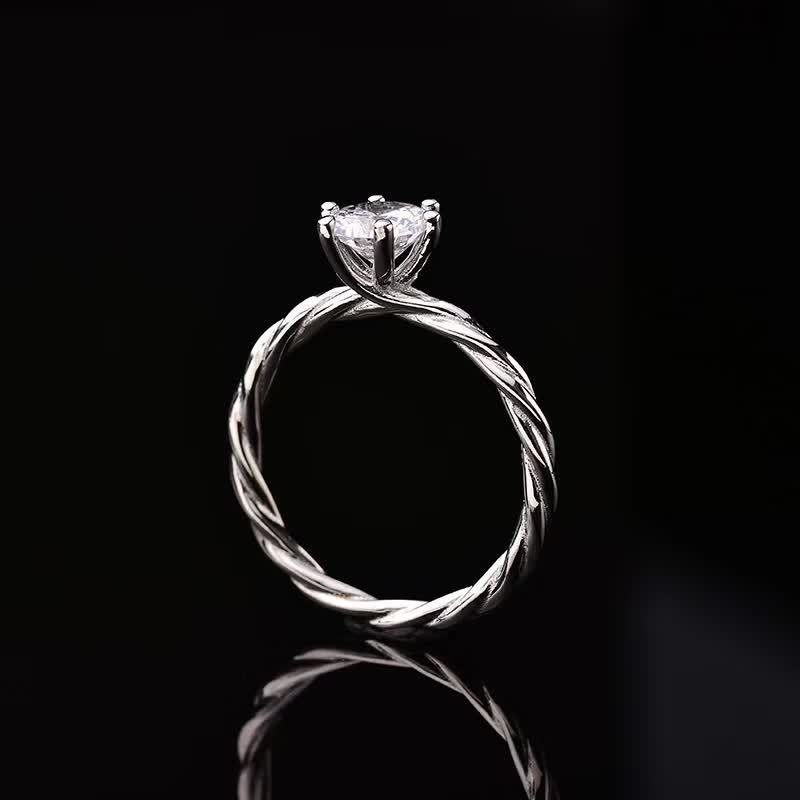 

1ct Carat D Color Moissanite diamond Ring Women Engagement S925 Sterling Silver platinum Plated Rings Fine Jewelry