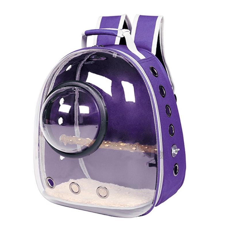 

Backpack Parrot Carrier Travel Cage Birds Breathable Transparent Space, Red