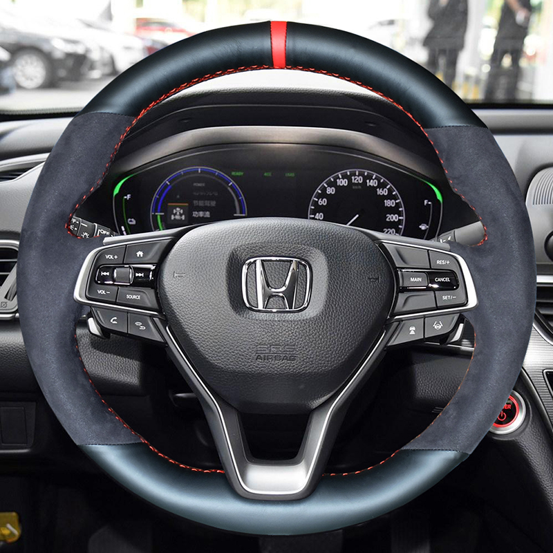 

For Honda elysion Odyssey Accord DIY custom leather hand-sewn car interior steering wheel cover