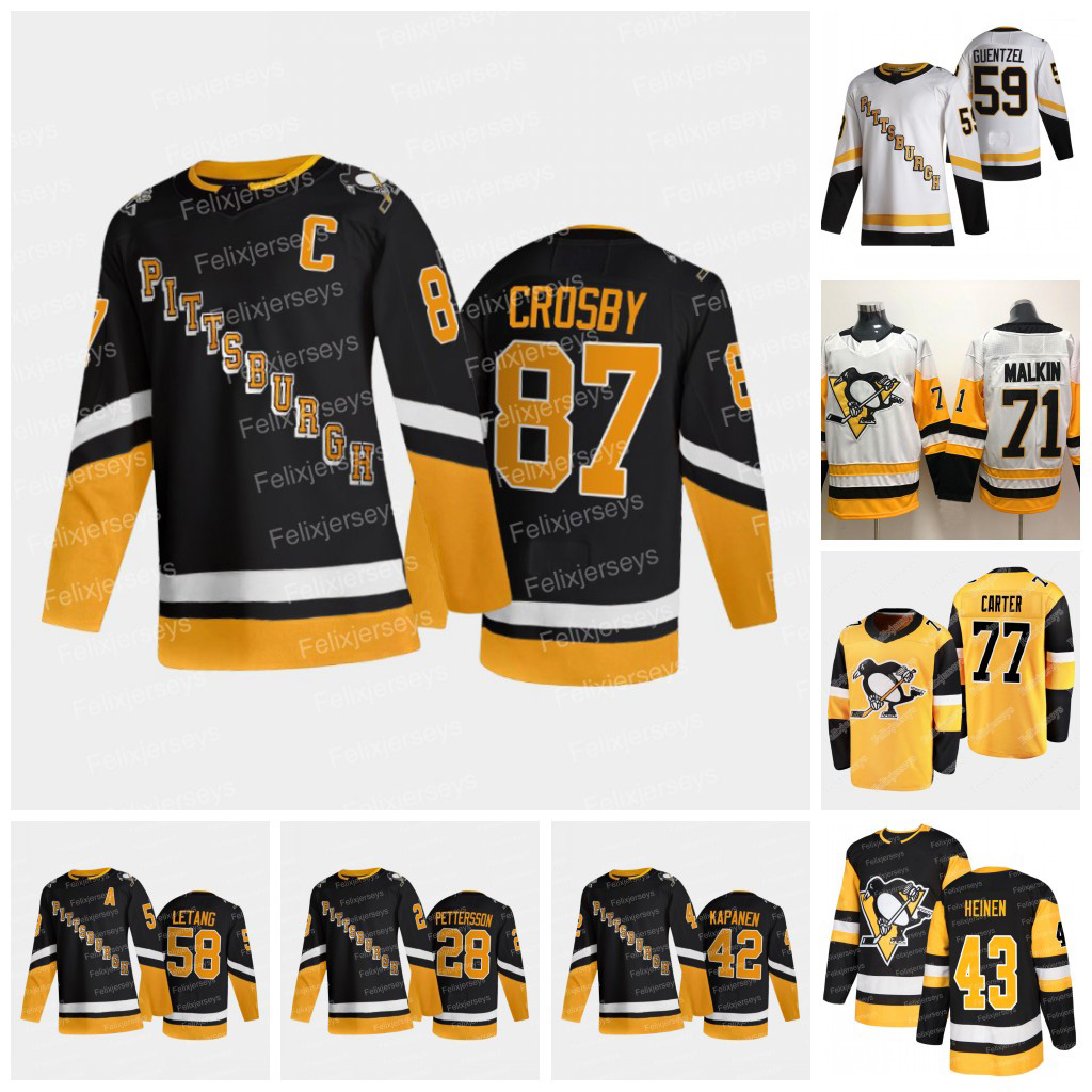 

Sidney Crosby Pittsburgh Penguins Black Third Jersey Jake Guentzel Kasperi Kapanen Evan Rodrigues Kris Letang Jeff Carter John Marino Evgeni, Black;red