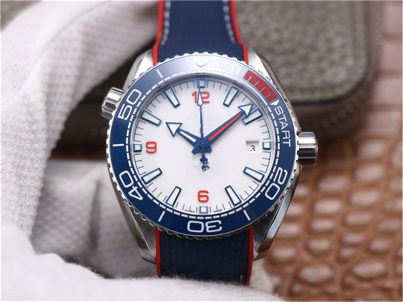 

Mens Watches 8900 automatic mechanism movement 43.5mm brand seahorse America Cup silicone strap calendar VSF luxury watch TOP, Blue