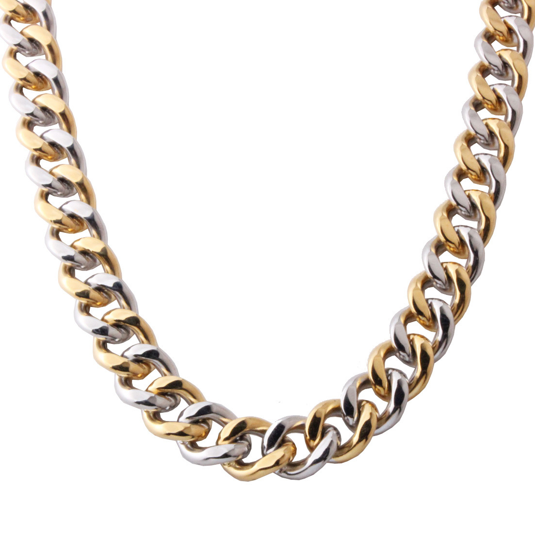 

Men's 13/15MM Thick Chain Necklace Fashion Silver Gold 316L StainlSteel Link Cuban Curb Chain Necklace For Men Neck Jewelry X0509