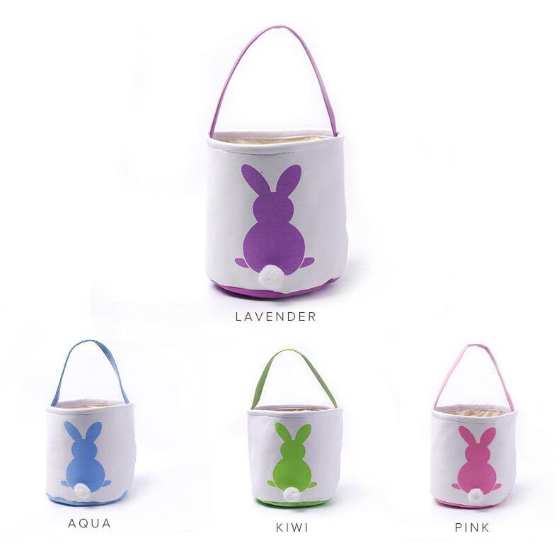 

Easter Rabbit Basket Easter Bunny Bags Rabbit Printed Canvas Tote Bag Egg Candies Baskets 4 Colors Sea shipping OOA3960 designer handbags, Random colors