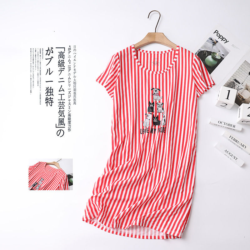 

Women' Sleepwear 100% Cotton Night Women Sleeveless Home Mom Casual Cartoon Homewear Loose Size Pregnant Pyjama ZFUQ, Style 5