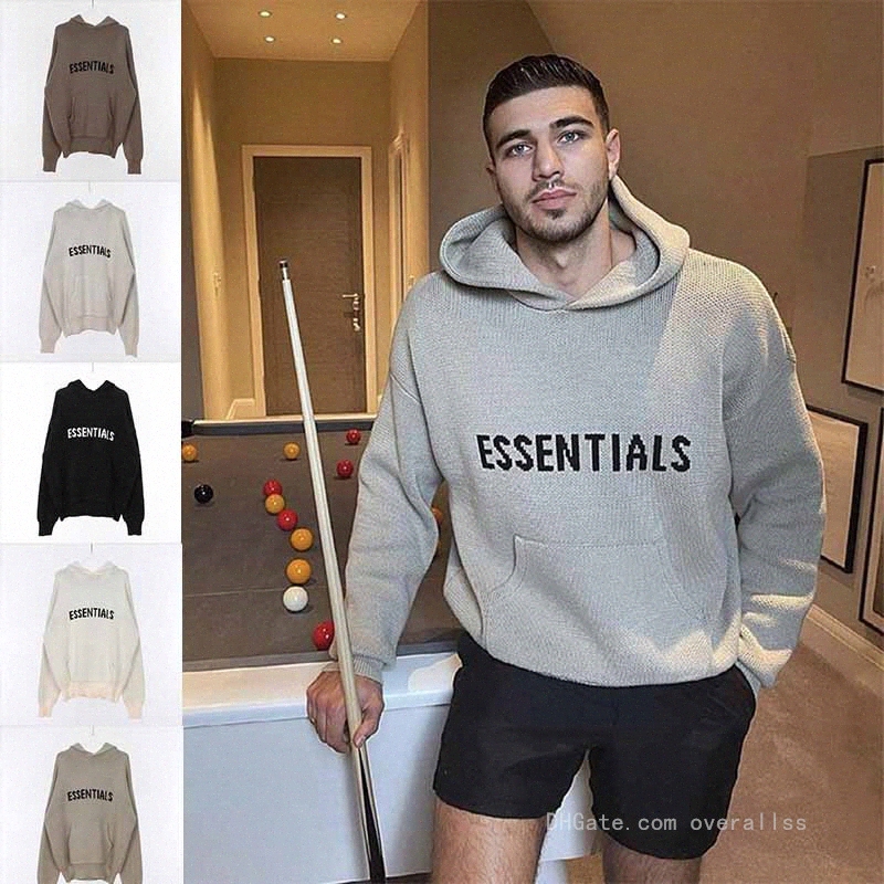 

ESSENTIALS ESSENTIAL sweater chest letter FOG high street casual loose solid color hoodie pullover designer sportwear Women men , with pocket d7uc#, I need see other product