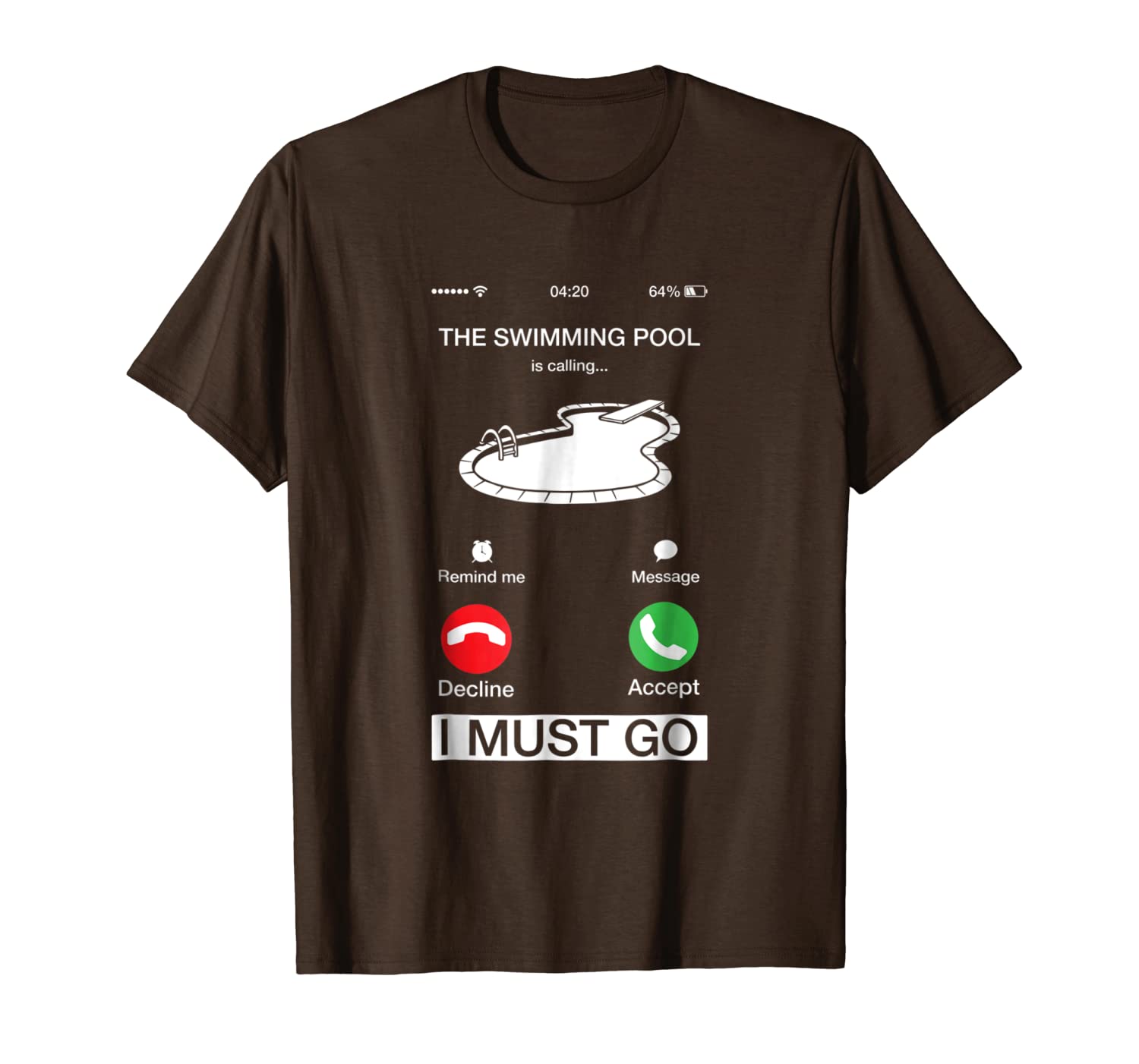 

the swimming pool is calling and i must go funny t-shirt, White;black