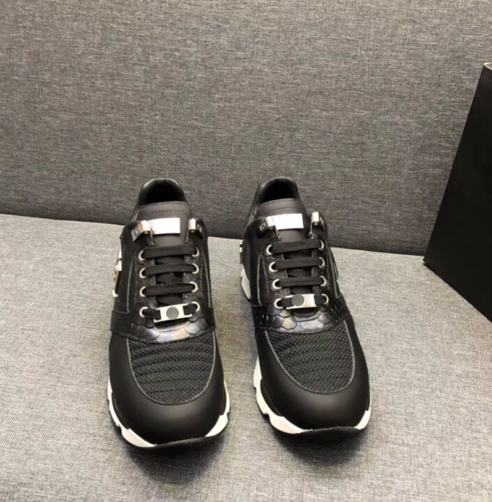 

2021 high-end PI@HILP saps lace high top real leather fashion flash diamond men's sports shoes mjjj0002