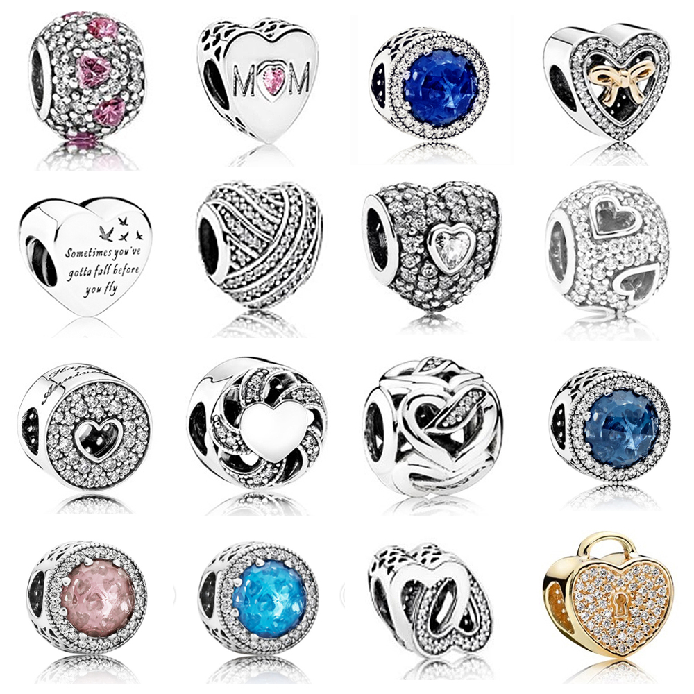 

NEW 2020 100% 925 Sterling Silver 791249CZS Fancy Pink Heart Pavé Ball Charm Charm Fit DIY Women Original Bracelet Fashion Jewelry