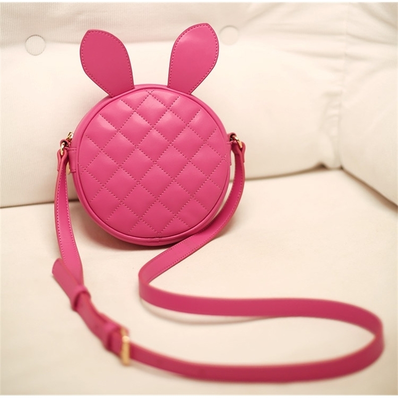

2015 new rabbit cute cartoon Lingge round shoulder change bag for carrying, Red