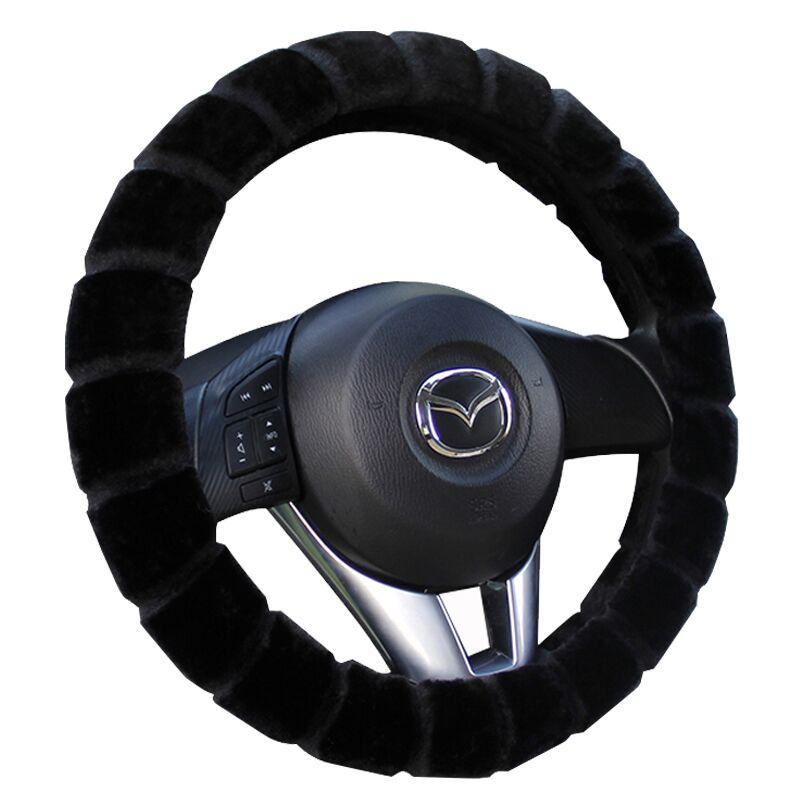 

Steering Wheel Covers Arrivals Red Girls Plush Car Cover Warm /Winter Universal Braid On The Steering-wheel Of