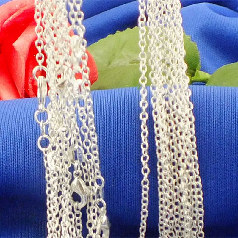 

10pcs/lot 2mm Silver Plated "O" Shape Chain Necklaces 16"-30" Whole Fashion Jewelry Necklace Chains