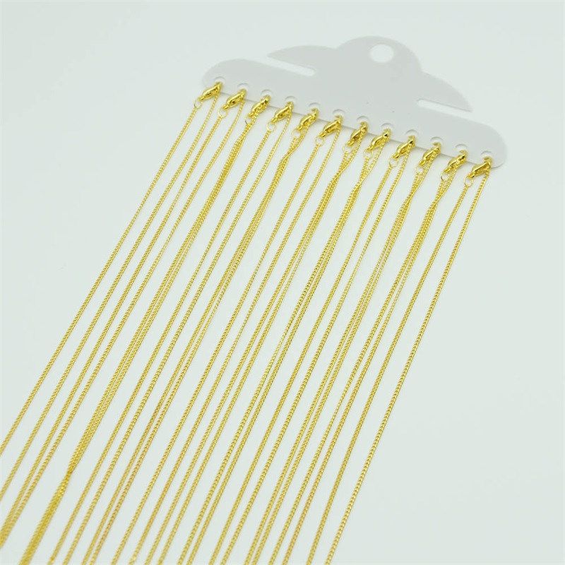 

O-Chains 12Pcs/Lot Gold Silver Color 40cm Flat Cross For Women Simple Necklace Jewelry 1299 Q2