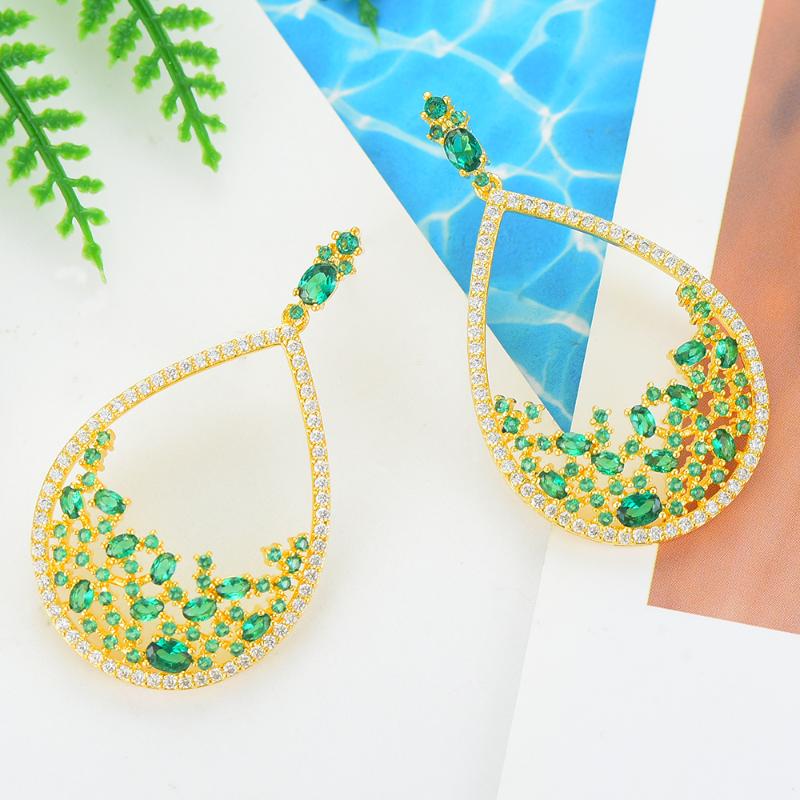 

Dangle & Chandelier KellyBola Romantic Sweet Design Luxury Earrings Female Cubic Zirconia Shiny Charm For Women Bridal Wedding Party