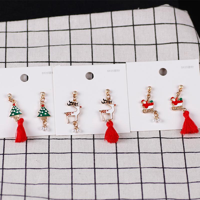 

Dangle & Chandelier 2022 Sweet Fashion Earrings For Women Elk Christmas Tree Pendant Holiday Gift Temperament Lady Earing Jewelry Wholesale