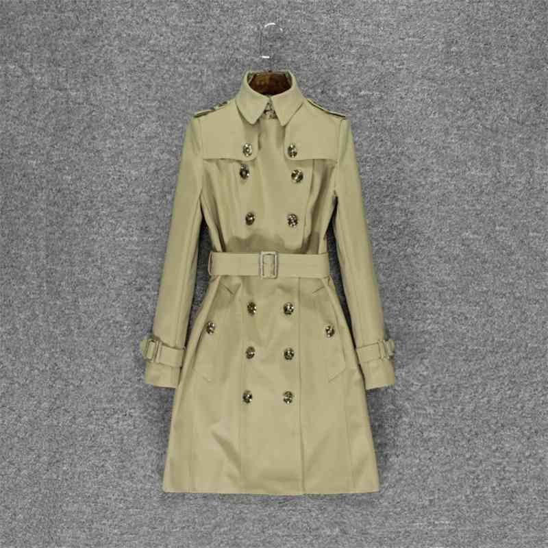 

Women's Trench Coats British trench coat fashion slim jacket MQT8, Yellow