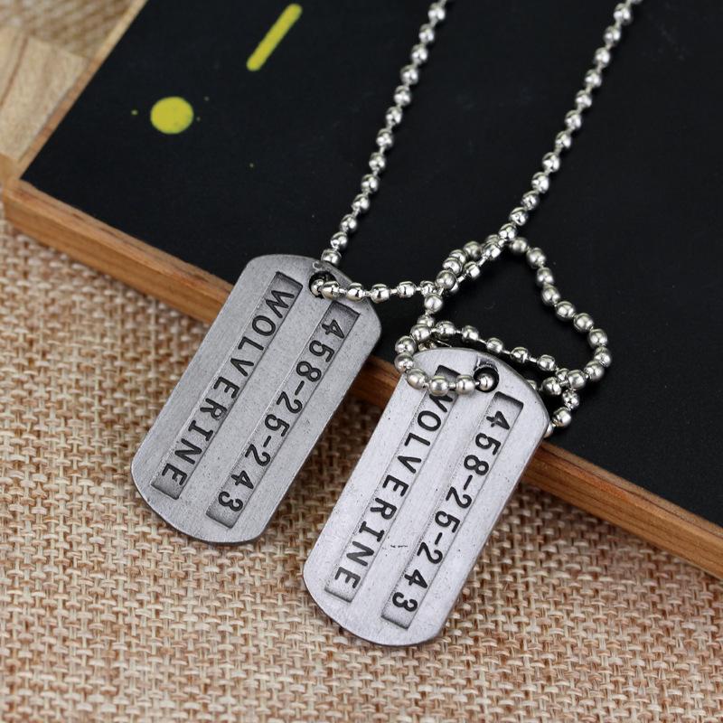 Pendant Necklaces Movies X Man The Wolverines Logan Logo Letters Chain Vintage Antique Silver Jewelry YT120-image-708510487
