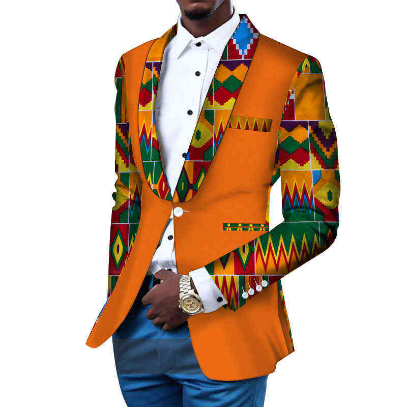 

Men Blazer Slim Fit Fancy Blazers Suit Jacket African Men Clothes Blazer Wedding Dress Suit Dashiki Bazin Riche Ankara WYN145 211111