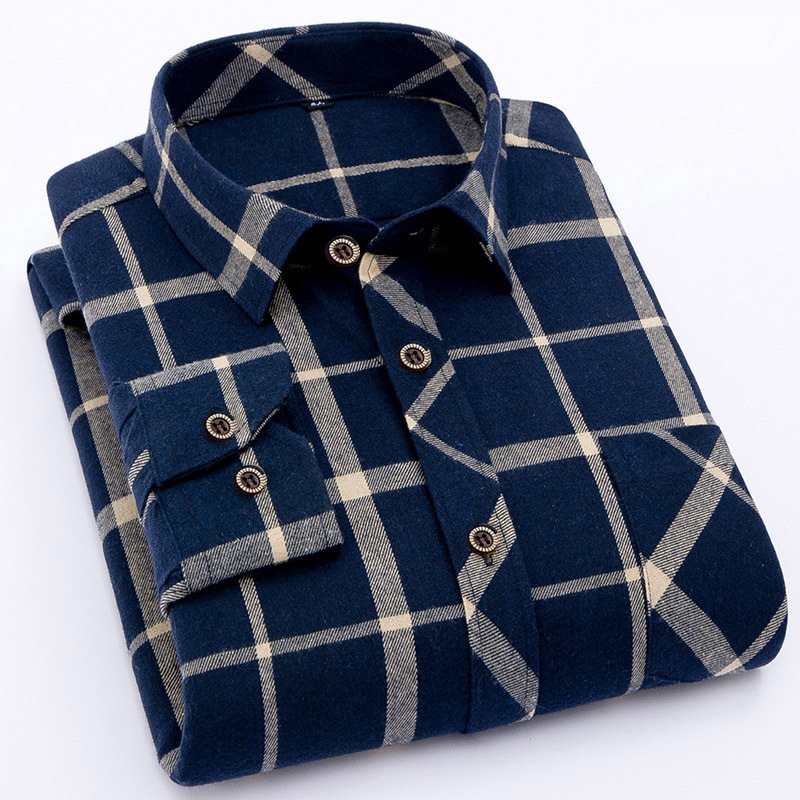 

Men's Spring and Autumn Sanding Long Sleeved Shirt Korean Cultivating Plaid Leisure Square NeckThe Logistics Price Pls Contact Us), White;black