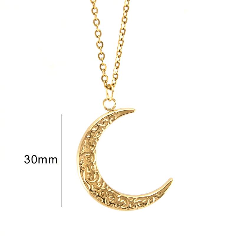 

Pendant Necklaces Moon Women Girl Necklace Stainless Steel Cable Chain Boho Collier Gift Good Quality Choker