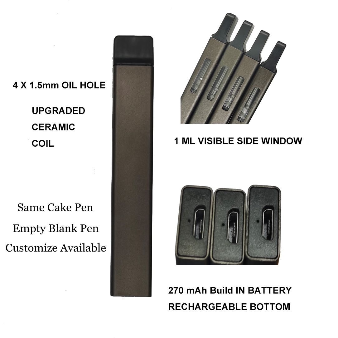 

Customize Cake Disposable vape pen cigarettes Rechargeable 270mah battery 1.0ml Empty Vaporizer Atomizer Starter Kits Micro USB