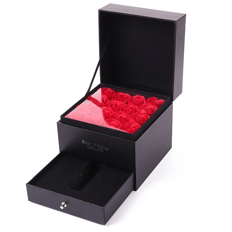 

Rose Flower Jewelry Box Valentines Day Gift Wrap Eternal Flowers Girl Birthday Wedding Mothers Day PartyEvent Christmas Gifts wzg EB1443