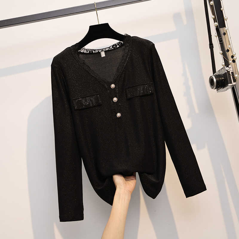 

Korean College Style SPring Autumn Geometric Pattern Argyle Pullovers Loose Oversized V-Neck Knitted Sweaters Woman Jumper Mujer 210604, Black